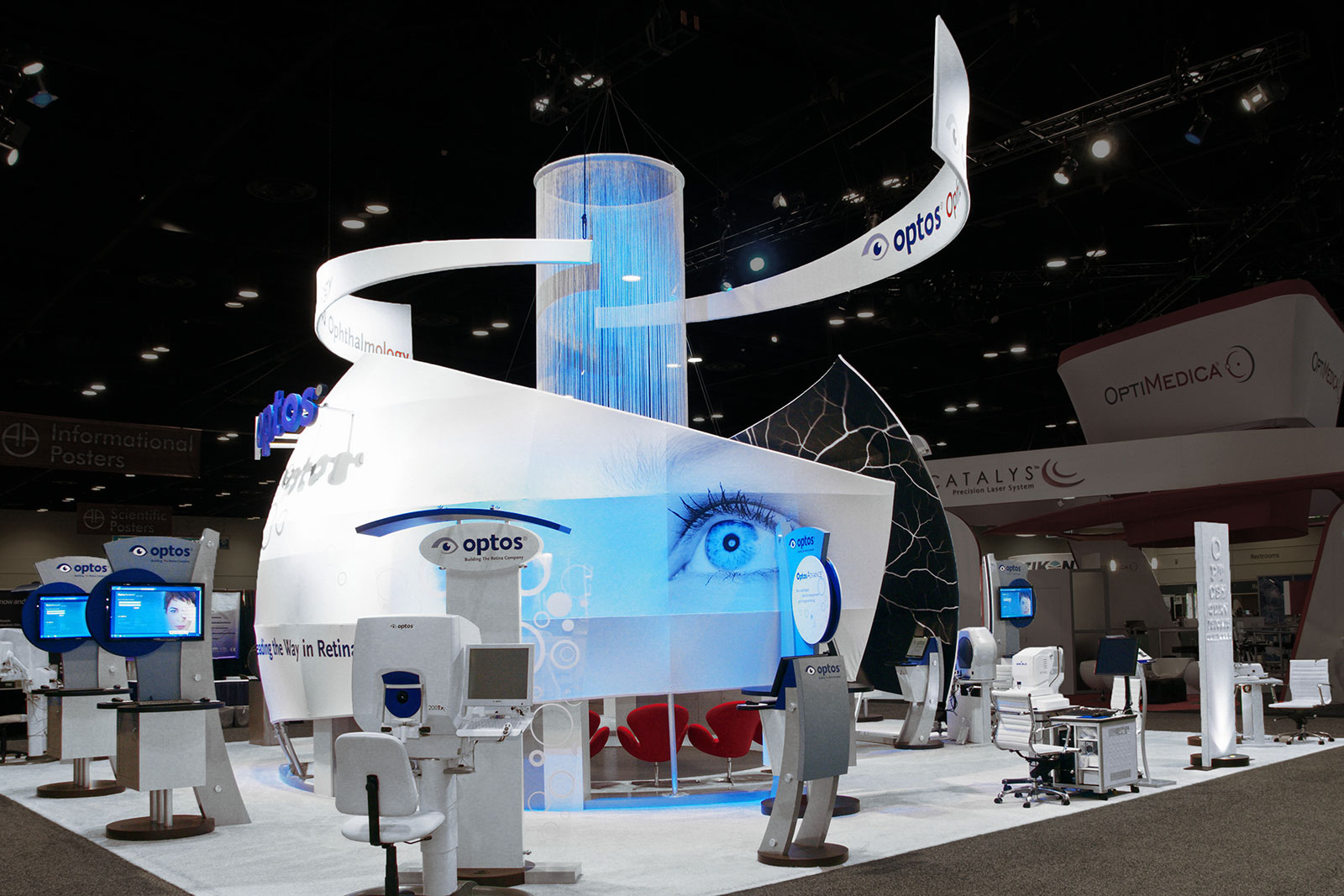 Custom Branded Environment for Optos at Academy of Optometry Trade Show, Full Exhibit