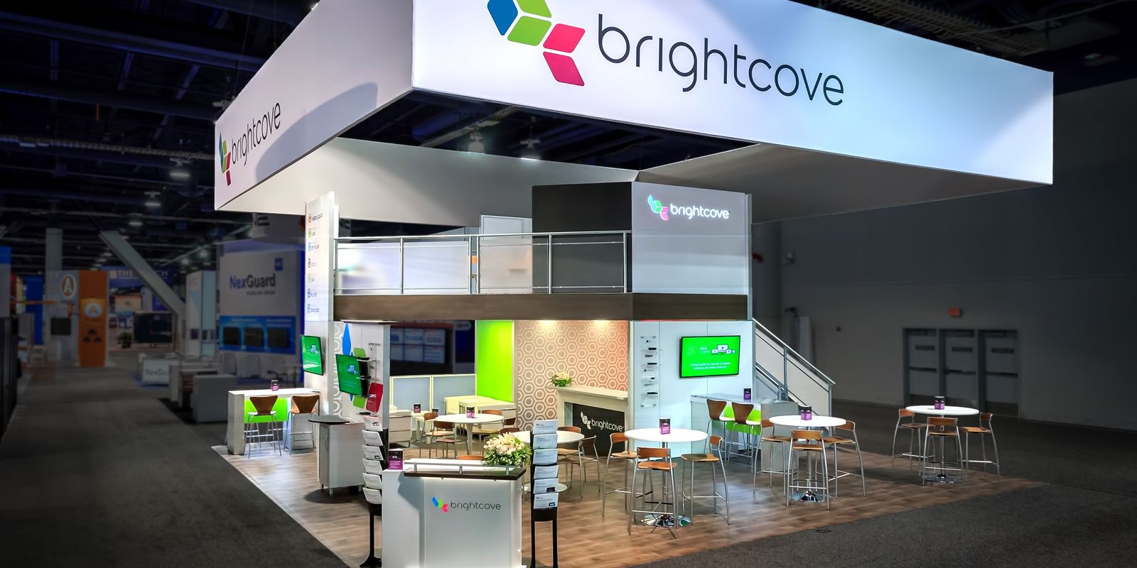 Hill & Partners Rental Branded Environment Trade Show Exhibit for Brightcove